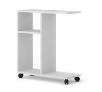 MOBILE TAVOLINO CON RUOTE PORTA PC COMODINO UFFIO CASA BIANCO OPACO 60x45x22cm T