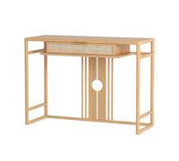 Mobile Tavolo consolle in legno con cassetti in rattan, tavolo da ingresso boho, tavolo da divano stretto e lungo, tavoli consolle for ingresso, soggiorno, foyer, facile da montare stoccaggio(Natural,