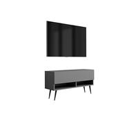 Mobile TV 100 cm Antracite, gambe nere inclinate, 100 × 32 × 52 cm