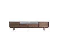 Mobile TV 180 cm Armadio portaoggetti soggiorno tinta noce in legno massello, console di archiviazione retrò compatta per abitazioni, centro di svago adatto per hotel, mobile TV per soggiorno(200 x 40