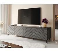 Mobile TV 200 x 52 x 42 cm Grafite ABI Mobile Hi-FI Lussuoso sideboeard su piedistallo
