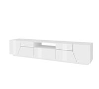 Mobile TV 4 Ante 1 Cassetto 220,1x43x46 cm Alien Bianco Lucido