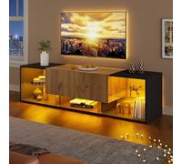 Mobile TV a 3 ripiani fino a 70 pollici con LED e 2 cassetti, nero