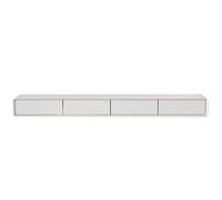 Mobile TV a parete con contenitore, console multimediale stretta galleggiante in legno massello, per spazi abitativi minimalisti (bianco, 30-160 cm)