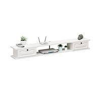 Mobile TV a parete con doppio cassetto gestione dei cavi in legno design per router 120 cm bianco/rosso mobili moderni per soggiorno e camera da letto