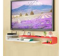 Mobile TV a parete con mensola sospesa rossa e bianca console multimediale camera da letto e soggiorno per set top box e router elegante soluzione libreria 100105 cm