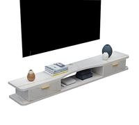 Mobile TV a parete Mobile TV galleggiante con 2 ante console multimediale mensola portaoggetti per soggiorno e camera da letto elegante armadio sospeso 100 cm colore H