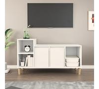 Mobile Tv Alto,Mobile Tv Bassomobile Porta Tv Bianco 100x35x55 Cm In Legno Multistratoadatto Per L'Uso Sotto Il Televisore, In Soggiorno, In Camera Da Letto