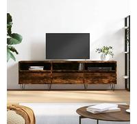 Mobile TV Antico in Legno con 6 Scomparti, Supporto TV Robusto e Stabile, Elegante Contenitore per Soggiorno per Libri, Riviste e Dvd, Spazioso e Funzionale