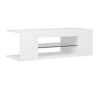 Mobile TV bianco 90 x 39 x 30 cm in legno - Mobile basso per TV con illuminazione a LED - Mobile TV moderno, mobile multimediale con spazio per soggiorno, camera da letto