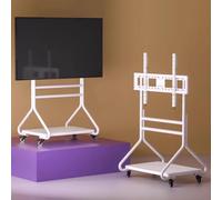 Mobile TV Con Rotelle, Mobile TV Portatile Per Camera Da Letto Con Ripiano, Supporto Universale Da Pavimento Per TV, Con Una Portata Massima Di 100 Kg, Adatto Per Soggiorni, Camere Da Letto(Bianco)