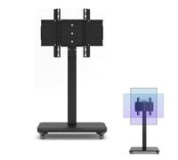 Mobile TV con ruote, supporto portatile da pavimento per schermi piatti LED da 32 a 65 pollici, carrello TV rotante, supporta fino a 100 kg, display verticale e orizzontale