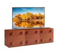 Mobile TV da 165 cm, per TV fino a 65 pollici, mobile per TV con 3 cassetti e 3 cassetti a ribalta, per soggiorno, camera da letto, 165 x 40 x 50 cm