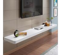 Mobile TV da parete con grande piano di lavoro, console di intrattenimento ultra sottile in legno, design salvaspazio per soggiorno, camera da letto o piccolo appartamento