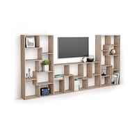 Mobile TV da parete moderno in legno di rovere italiano