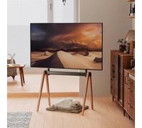 Mobile TV Da Pavimento, Supporto TV A Cavalletto; Mobile TV In Legno Con Altezza E Distanza Regolabili, Adatto A Televisori Fino A 75 Pollici, Ideale Per Soggiorni, Camere Da Letto E Angoli
