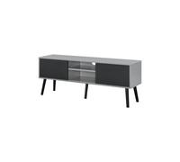 Mobile tv design supporto televisore 120 cm pannello di particelle melaminato nero grigio chiaro 03_0005866