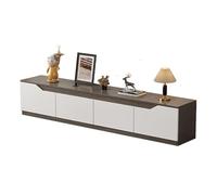 Mobile TV di lusso leggero, design ad arco, grande capacità di stoccaggio, supporto TV, armadio per intrattenimento con fori per fili (marrone, 59,1 pollici / 150 cm)