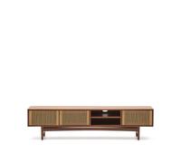 Mobile TV Elan 3 ante impiallacciatura e legno massello noce corda 200x50cm FSC Mix Credit
