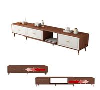 Mobile TV Estensibile con 3/4 Cassetti,Supporto TV,Tavolo Consolle Multimediale in Legno,Mobili Salvaspazio,Tavolo Allungabile per Soggiorno,Camera da Letto,Ufficio(02,L 59"-94")
