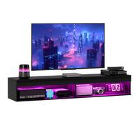 Mobile TV fino 75" Sospeso con Luci LED 16 Colori e Telecomando 180x40x30 cm Nero