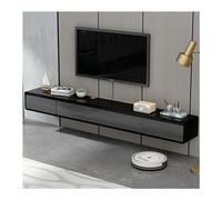 Mobile TV flottante, console multimediale a parete con 2 cassetti, armadietto moderno per piccoli appartamenti, mobile TV con ripiano sospeso funzionale