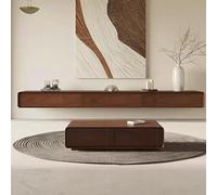 Mobile TV Galleggiante 160-240cm TV Media Console Mobile TV Galleggiante Panchina TV Multi Large Storage Sotto La TV Lowboard Con Cassetti Supporto Router(Brown,240 * 24 * 18cm)