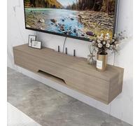 Mobile TV galleggiante con cassetti e armadietti, moderno tavolo consolle multimediale in legno per soggiorno o camera da letto