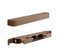 Mobile TV galleggiante con luci LED da parete, console multimediale di intrattenimento con credenza 2 cassetti e grande ripiano portaoggetti in legno per TV fino a B220 x 20 x 30 cm, moderno TV St