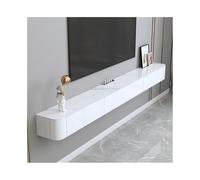Mobile TV galleggiante con vano portaoggetti, console multimediale a parete, moderno mobile TV bianco con tavolo Rockboard per sotto la TV, 150 x 24 x 19 cm, elegante centro di intrattenimento