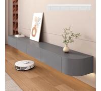 Mobile TV galleggiante con vano portaoggetti grande, montaggio a parete, per soggiorno e camera da letto, grigio, 240 x 20 x 24 cm