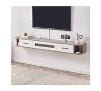 Mobile TV galleggiante - Console di intrattenimento da parete in legno massiccio per soggiorno, mensola salvaspazio con design multifunzionale