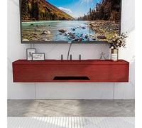 Mobile TV galleggiante da parete, 130 cm, in legno, moderno centro di intrattenimento da appendere, elegante mensola da parete per soggiorno, casa, ufficio, design salvaspazio