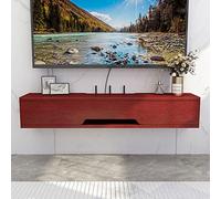 Mobile TV galleggiante da parete con gestione dei cavi nascosti, 70/90/110 cm, set di mensole piccole per camera da letto, mensole portaoggetti a parete, supporto TV.