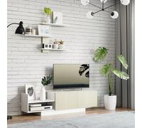 Mobile TV HOMCOM soggiorno con tavolo 150x31,5x40 cm e ripiano 95,5x16x60 cm