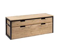 Mobile TV iCub Thre ECO alto 120x40 cm 47 cm con cassetto superiore e doppio cassetto estraibile in legno massello e acciaio laccato Nero