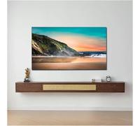 Mobile TV in legno di noce, supporto per TV, 82 supporti da parete, console multimediale TV, mensole sospese per TV con 2 cassetti e 1 retro incavato, mobile TV per TV