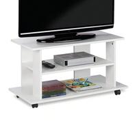 Mobile TV in Legno MDF con 2 Ripiani Porta Console Videogiochi DVD e 4 Ruote Mobiletto Carrello Porta Televisore Design Moderno Dimensione 80 x 40 x 45 cm Dai un tocco particolare ed elegante al salot