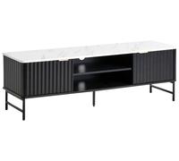 Mobile TV in MDF nero effetto marmo moderno 140 x 40 cm Glastonbury