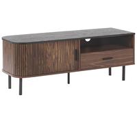 Mobile Tv in Stile Retro Legno Scuro e Nero per Televisori Fino a 54ʺ Jose