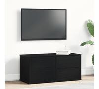 Mobile TV in stile vintage, finitura rustica con venature del legno, da parete, 80 x 34 x 35,5 cm, resistente MDF, ideale per soggiorno e camera da letto