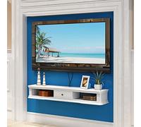 Mobile Tv, Lowboard Tv, Ripiani Galleggianti, Console Multimediale Tv Montata A Parete, Per Decoder Cavo Router Lettore DVD, Scaffali Set-Top Box Tv Produzione Legno Massello./140Cm a/a Family