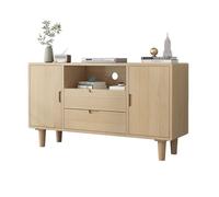 Mobile TV moderno a coste della metà del secolo, in legno con ampio spazio di archiviazione, centro di intrattenimento per soggiorno, camera da letto, console multimediale, nessun montaggio richiesto