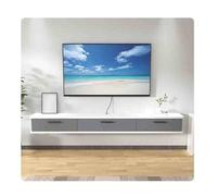 Mobile TV moderno con ampio spazio di archiviazione, elegante bianco e grigio, mobili Home Media 160 x 22 x 20 cm, perfetto per soggiorno e intrattenimento
