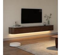 Mobile TV moderno da parete, 180-240 cm, elegante supporto per TV marrone, design salvaspazio ideale per l'arredamento del soggiorno.