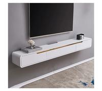 Mobile TV moderno mobile mobile da parete, centro di intrattenimento con piattaforma e 2 cassetti, mobile multimediale per soggiorno, mobile multimediale (bianco, 180 x 20 x 24 cm)