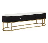 Mobile Tv Montpellier Nero 150x42x45 cm in Ferro Legno