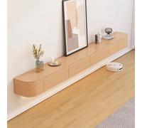 Mobile TV multifunzionale da parete, 280 cm, in legno massello, per soggiorno e camera da letto, elegante supporto per TV con ampio spazio di archiviazione, mobili moderni per la casa