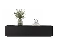 Mobile Tv Nero Tavola Artificiale Tavolo Tv Soggiorno Design Alto e Completamente Autoportante Premere per Aprire La Porta Guida di Scorrimento Silenziosa Mobile TV Fori Precablati(120x30x25.5cm)