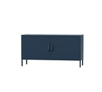 Jan Nowak Mobile TV Soggiorno in Metallo - ROSA | Ripiano Regolabile, Chiusura a Magnete | Mobile Basso Scintillante, Mobiletto TV Moderno 2 Ante, Stile Industriale | 115 x 59,5 x 40 cm | Blu Marino